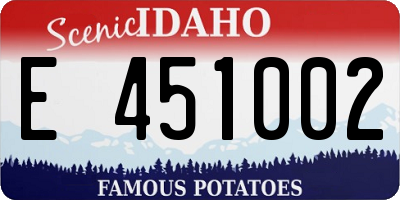 ID license plate E451002