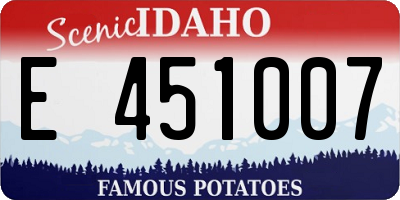 ID license plate E451007