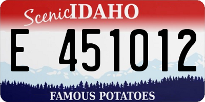 ID license plate E451012