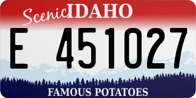 ID license plate E451027