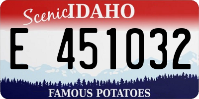 ID license plate E451032