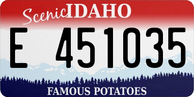 ID license plate E451035