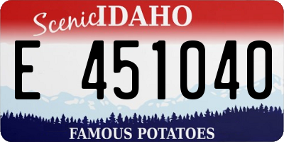 ID license plate E451040