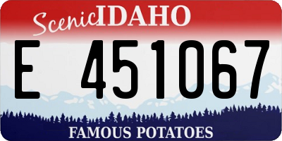 ID license plate E451067