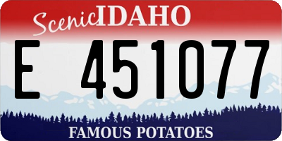 ID license plate E451077
