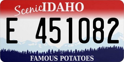 ID license plate E451082