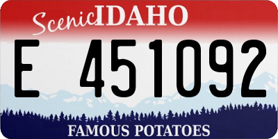 ID license plate E451092