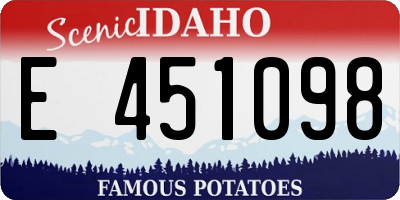 ID license plate E451098