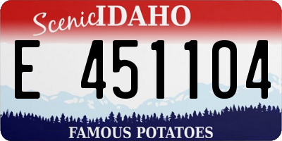 ID license plate E451104