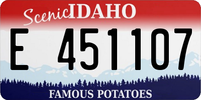 ID license plate E451107