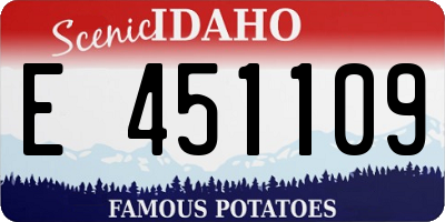 ID license plate E451109