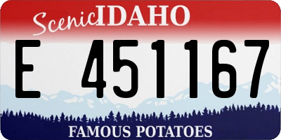 ID license plate E451167