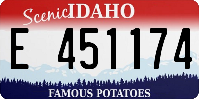 ID license plate E451174
