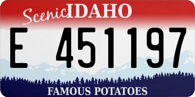 ID license plate E451197