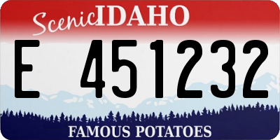 ID license plate E451232