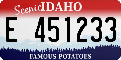 ID license plate E451233