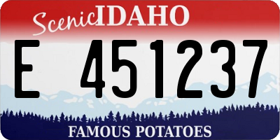 ID license plate E451237