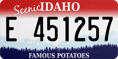 ID license plate E451257