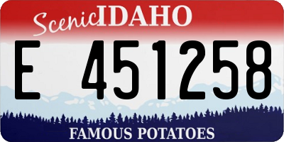 ID license plate E451258
