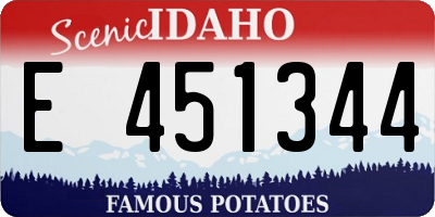 ID license plate E451344