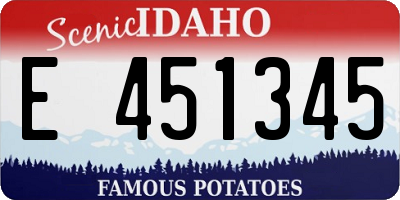 ID license plate E451345