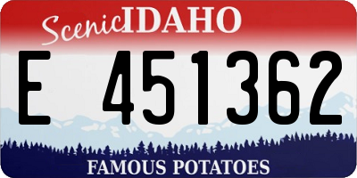 ID license plate E451362