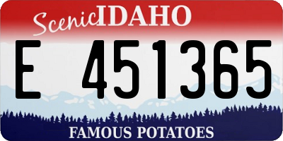 ID license plate E451365