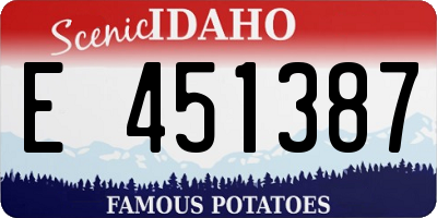 ID license plate E451387