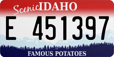 ID license plate E451397