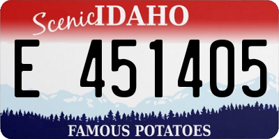 ID license plate E451405
