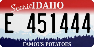 ID license plate E451444