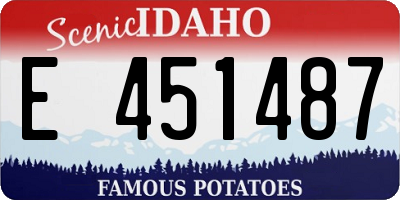 ID license plate E451487