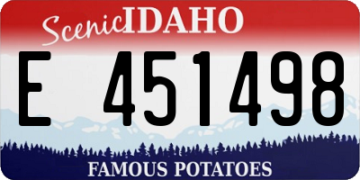 ID license plate E451498