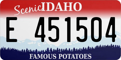 ID license plate E451504