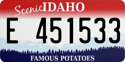 ID license plate E451533