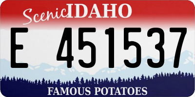 ID license plate E451537
