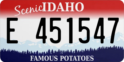 ID license plate E451547
