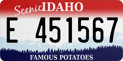 ID license plate E451567
