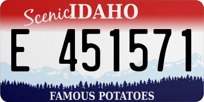 ID license plate E451571