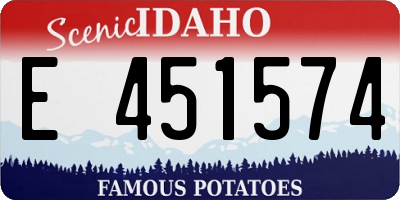ID license plate E451574