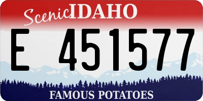 ID license plate E451577