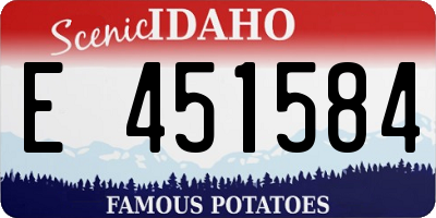 ID license plate E451584