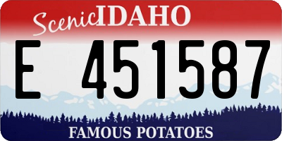 ID license plate E451587