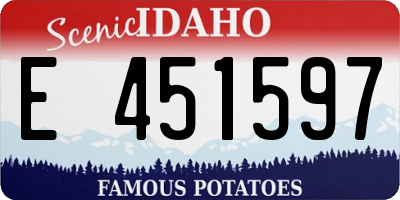 ID license plate E451597