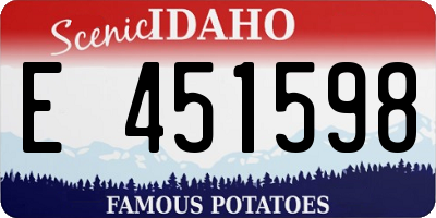 ID license plate E451598