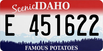 ID license plate E451622