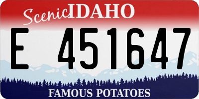 ID license plate E451647