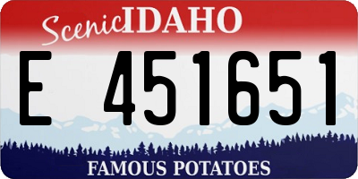 ID license plate E451651