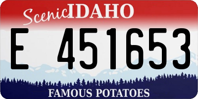 ID license plate E451653