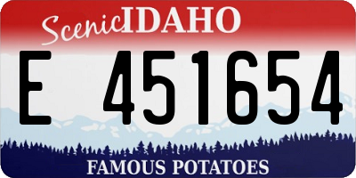 ID license plate E451654